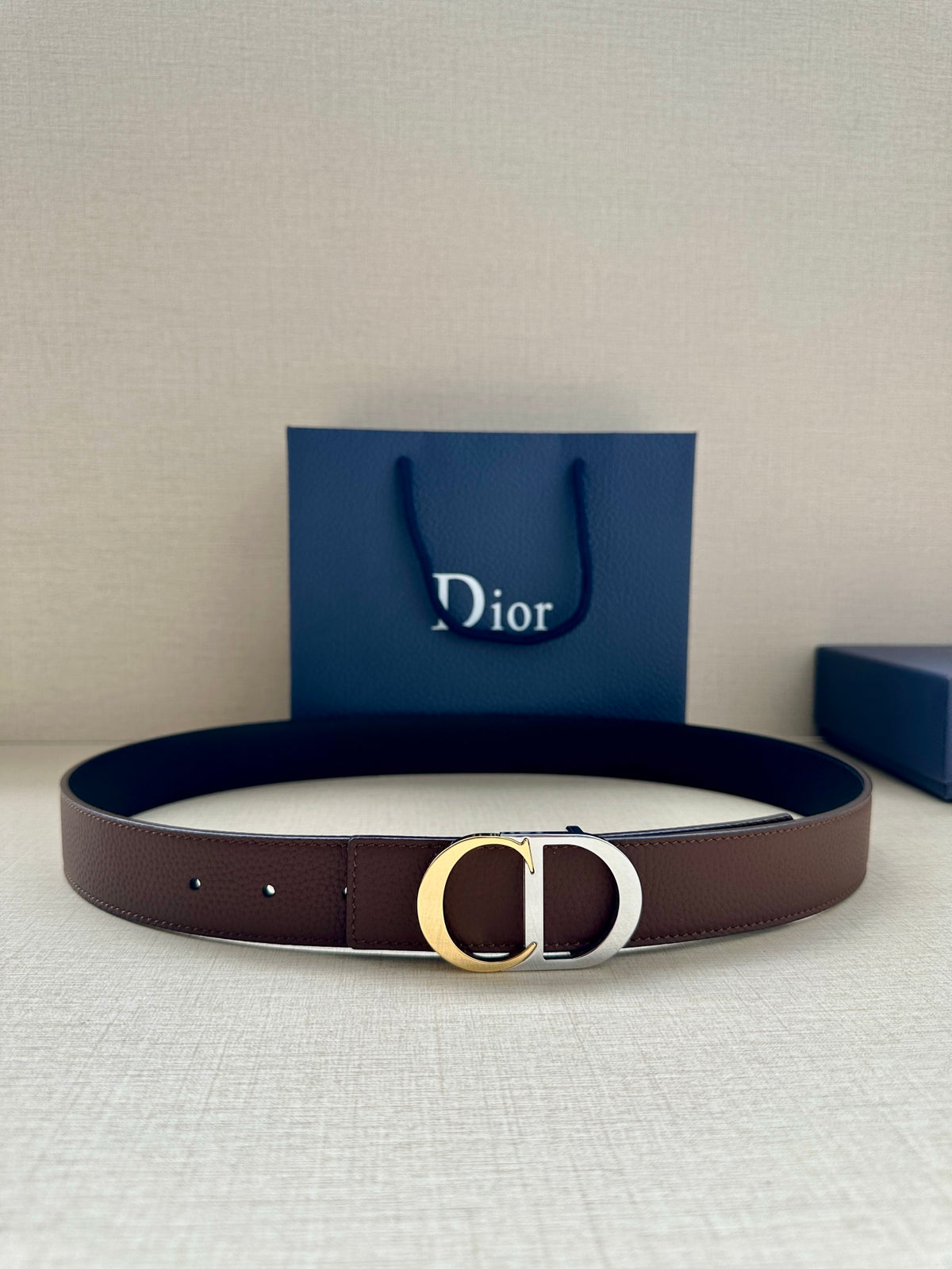 BE3 Men Real Leather Belt 3.5CM with packing