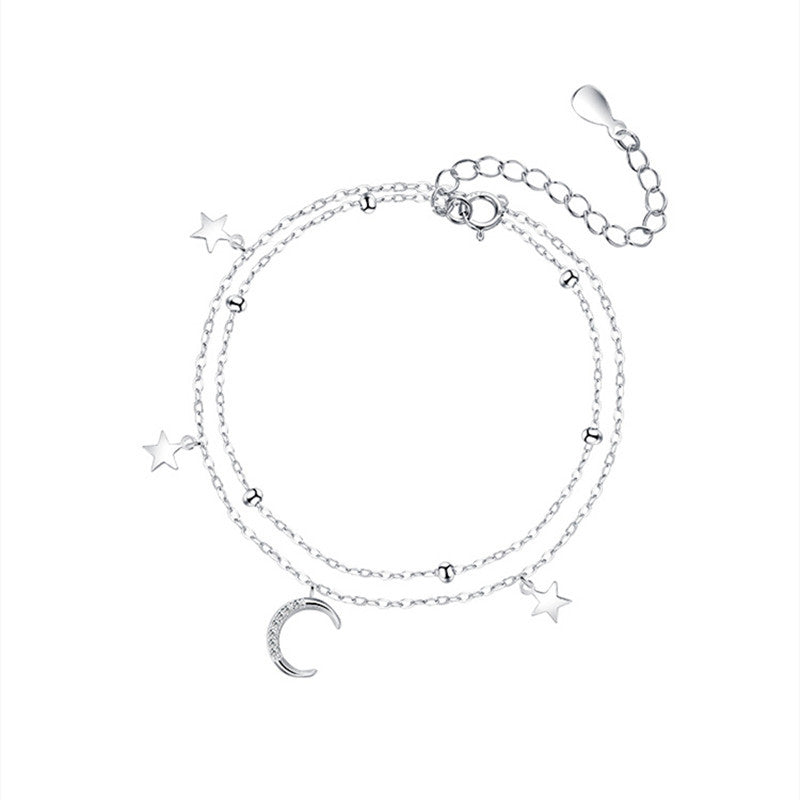 S925 sterling silver double layered bracelet, women's high-quality jewelry