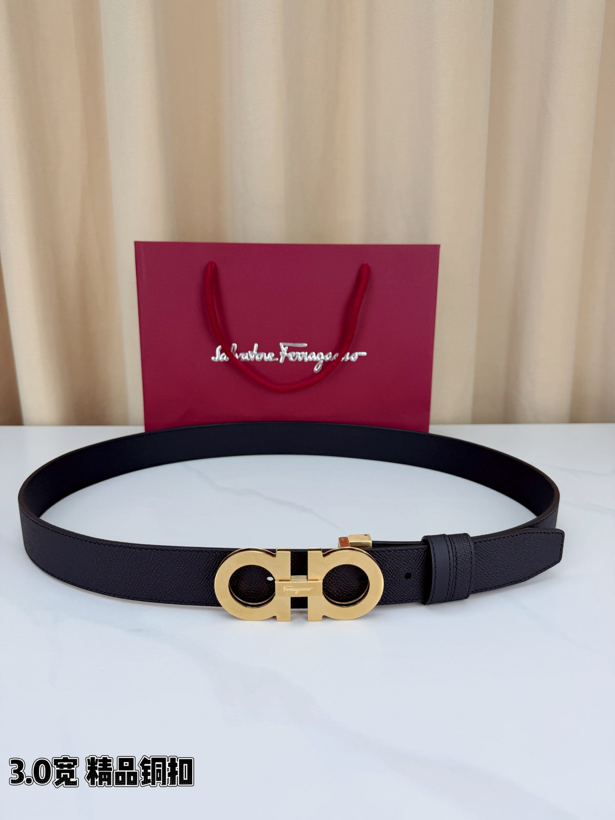BE13 Real Leather Belt 3.4CM with packing