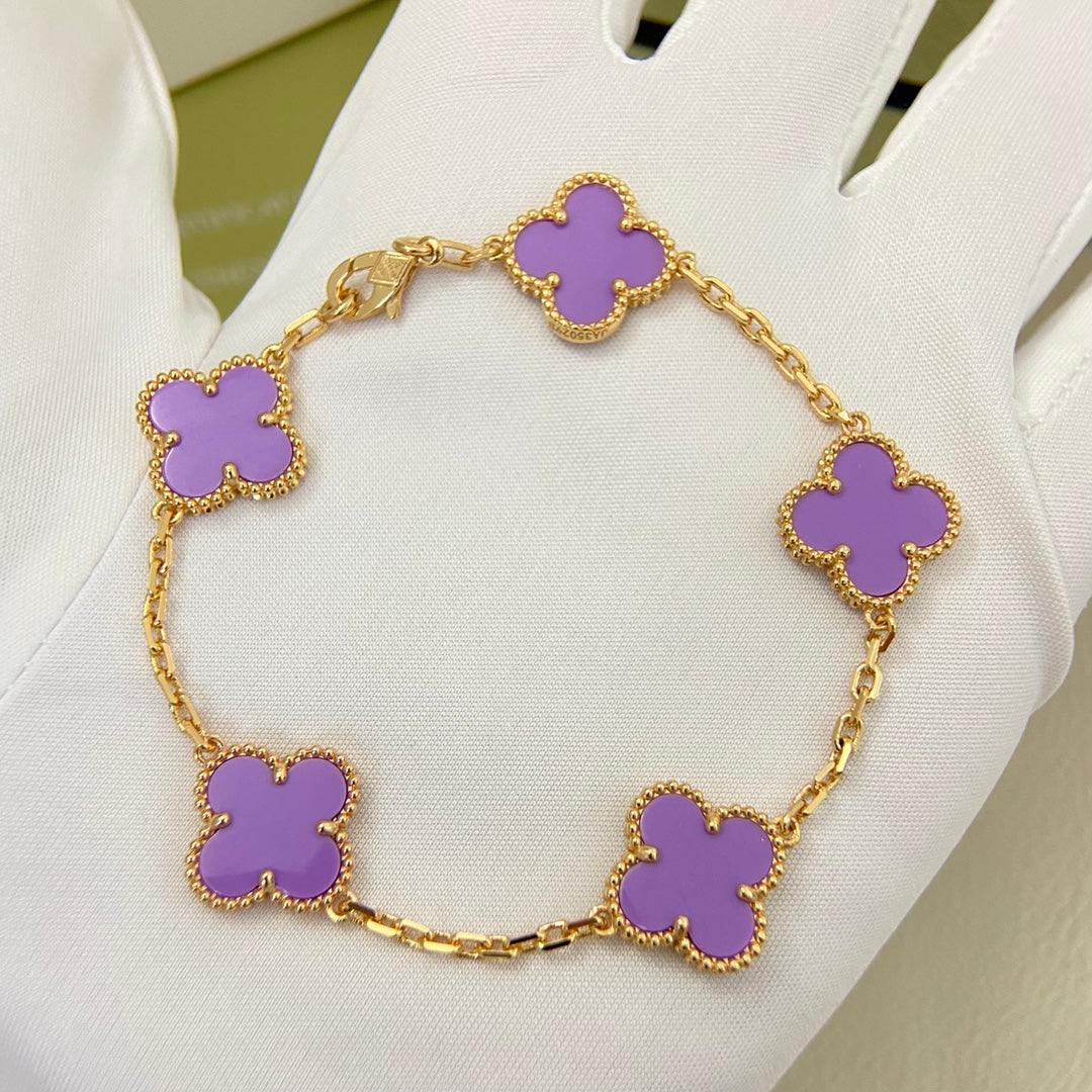 VAB6 Classic Four‑Leaf Clover Unisex Fashion Bracelet for Men and Women