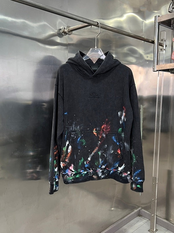 BC02 Men's and women's hand-painted graffiti long sleeved hooded sweatshirt Clothes