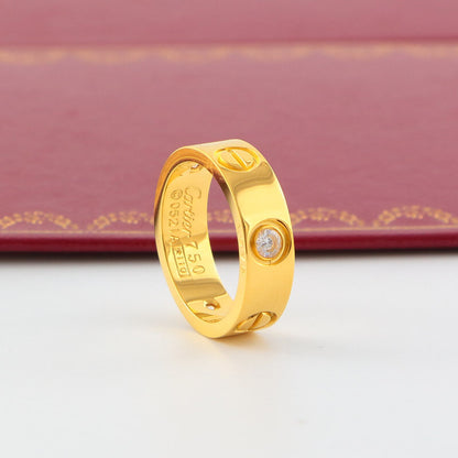 CAR4 Classic Love Ring 316 Stainless Steel 18K Gold‑Plated Unisex Fashion Jewelry for Men Women