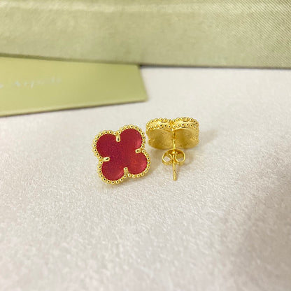 E24 Women gold-plated fashion clover earrings  high-quality jewelry