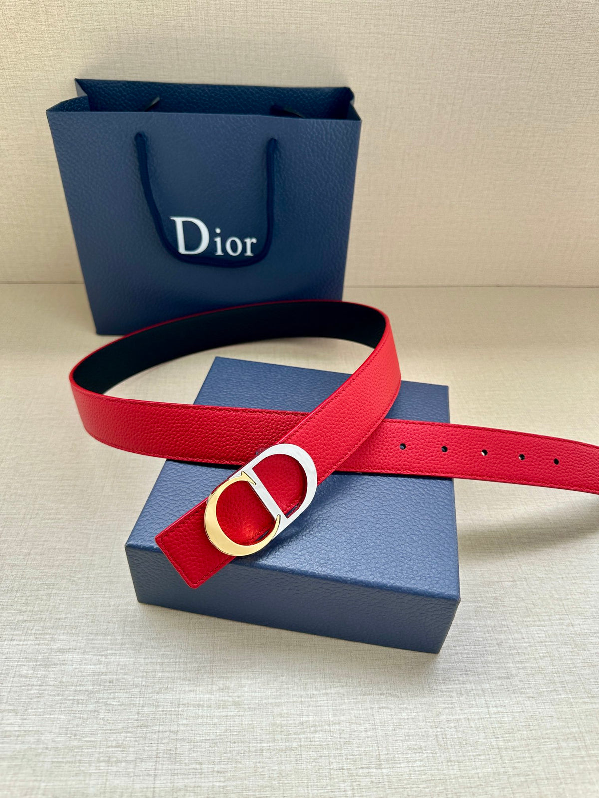 BE3 Men Real Leather Belt 3.5CM with packing