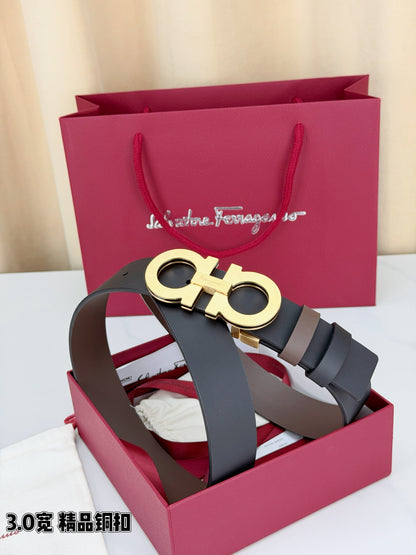 BE13 Real Leather Belt 3.4CM with packing