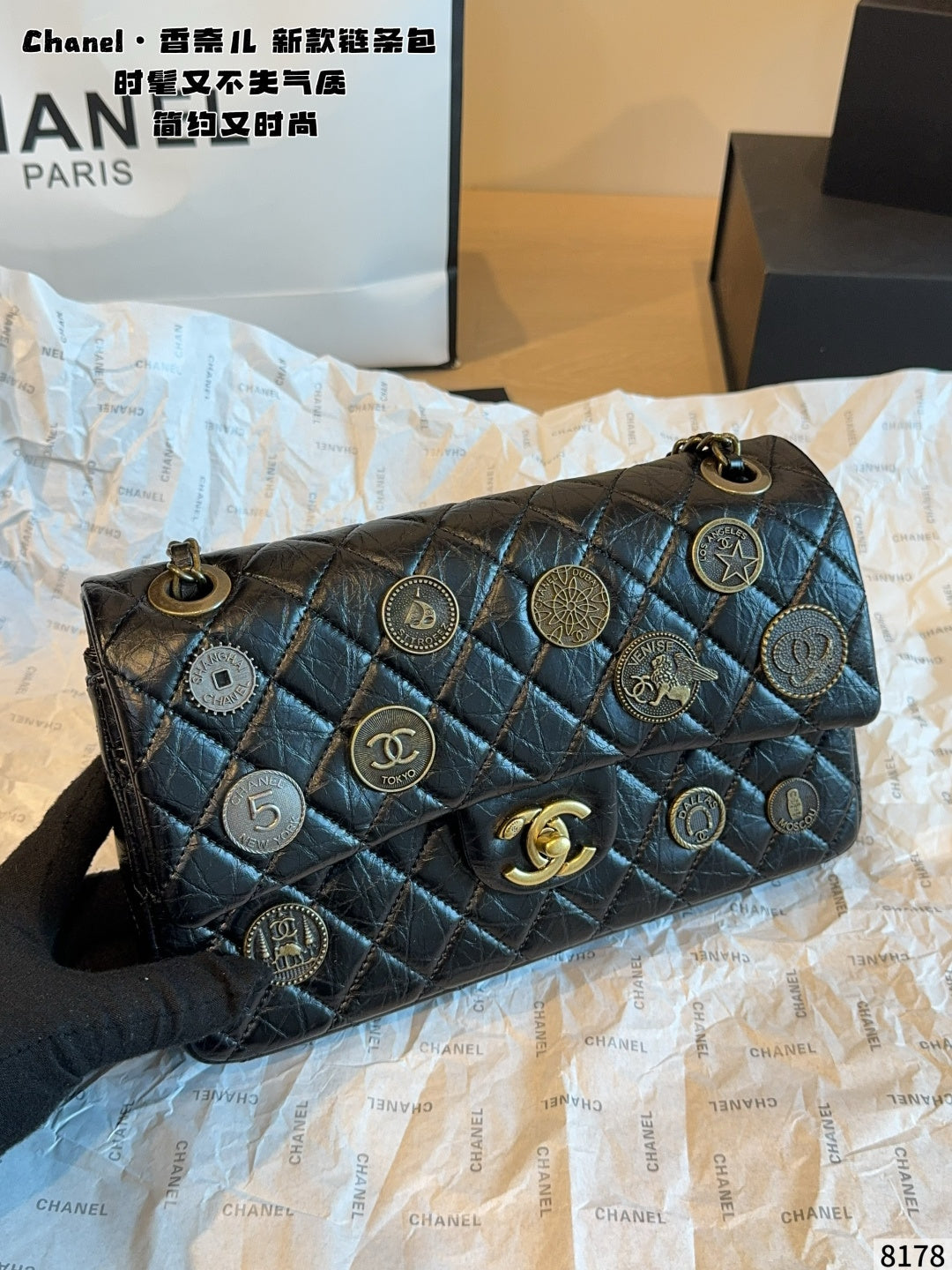 MN1 Fashion Genuine Leather Women's Bag with Box 25*6*16cm