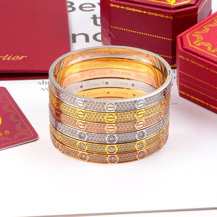 CAB13 Classic Bangle Bracelet 316 Stainless Steel 18K Gold‑Plated Women and Men Jewelry