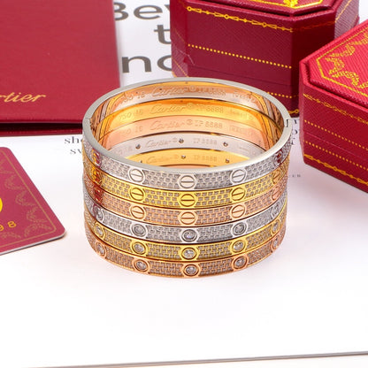 CAB13 Classic Bangle Bracelet 316 Stainless Steel 18K Gold‑Plated Women and Men Jewelry