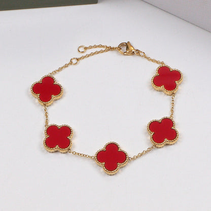 VAB1 Classic Four‑Leaf Clover Unisex Fashion Bracelet for Men and Women