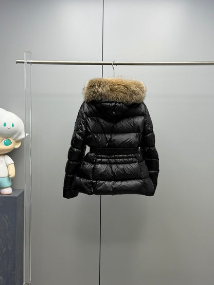 C7 Women's Casual Mid‑Length Hooded Down Jacket Winter Warm Outer Coat