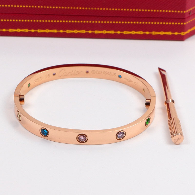 B37 Classic Bangle Bracelet with Screwdriver 316 Stainless Steel 18K Gold‑Plated Women and Men Jewelry