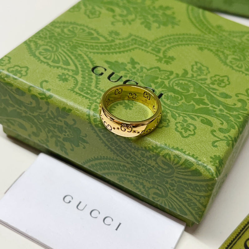 J141 Men And Women Classic Letter Gold-Plated Ring, Fashion Jewelry