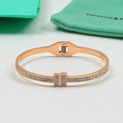 TB5 Classic Bangle Bracelet 316 Stainless Steel 18K Gold‑Plated Women Jewelry