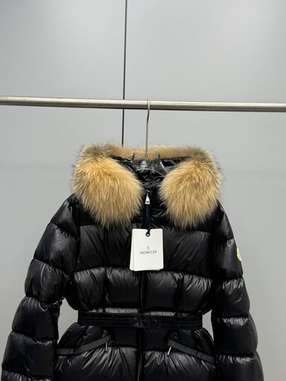 C7 Women's Casual Mid‑Length Hooded Down Jacket Winter Warm Outer Coat