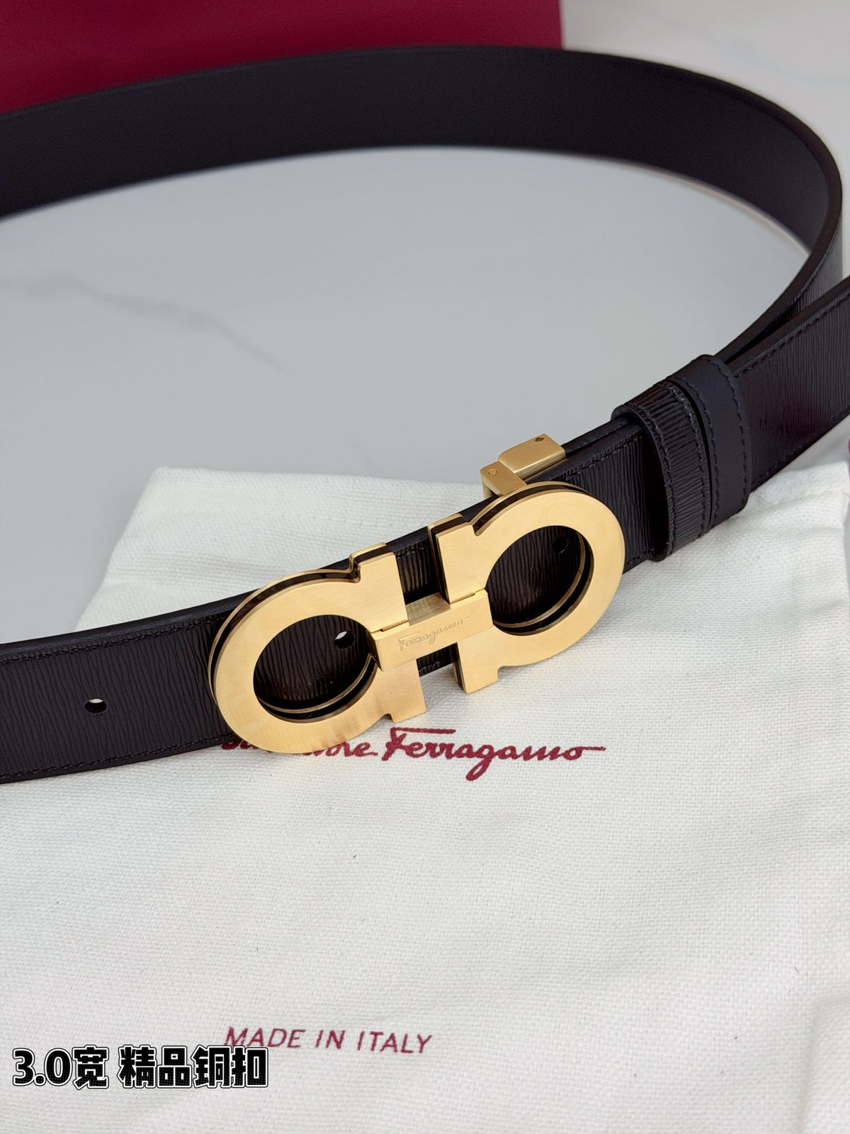 BE13 Real Leather Belt 3.4CM with packing