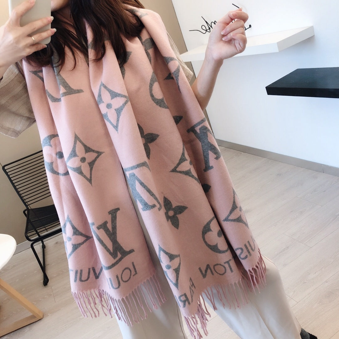 F43 Women Wool Blend Scarf Wrap 180*65CM