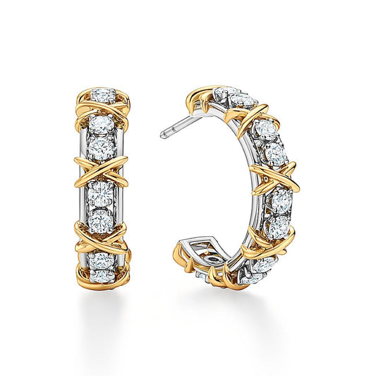A1241 Gold-Plated Rhinestone Earrings for Women High Quality Fashion Jewelry