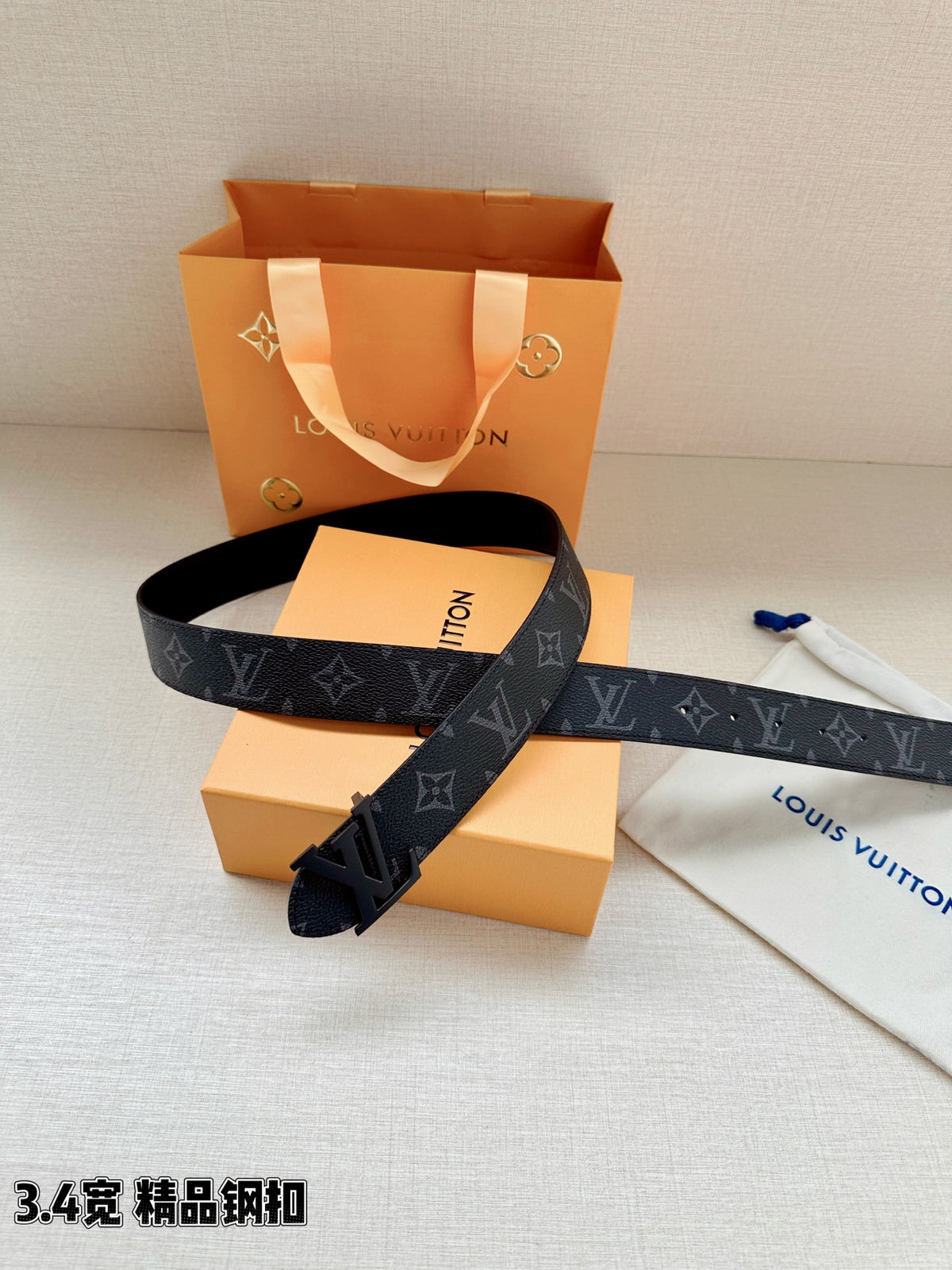BE10 Real Leather Belt 3.4CM with packing
