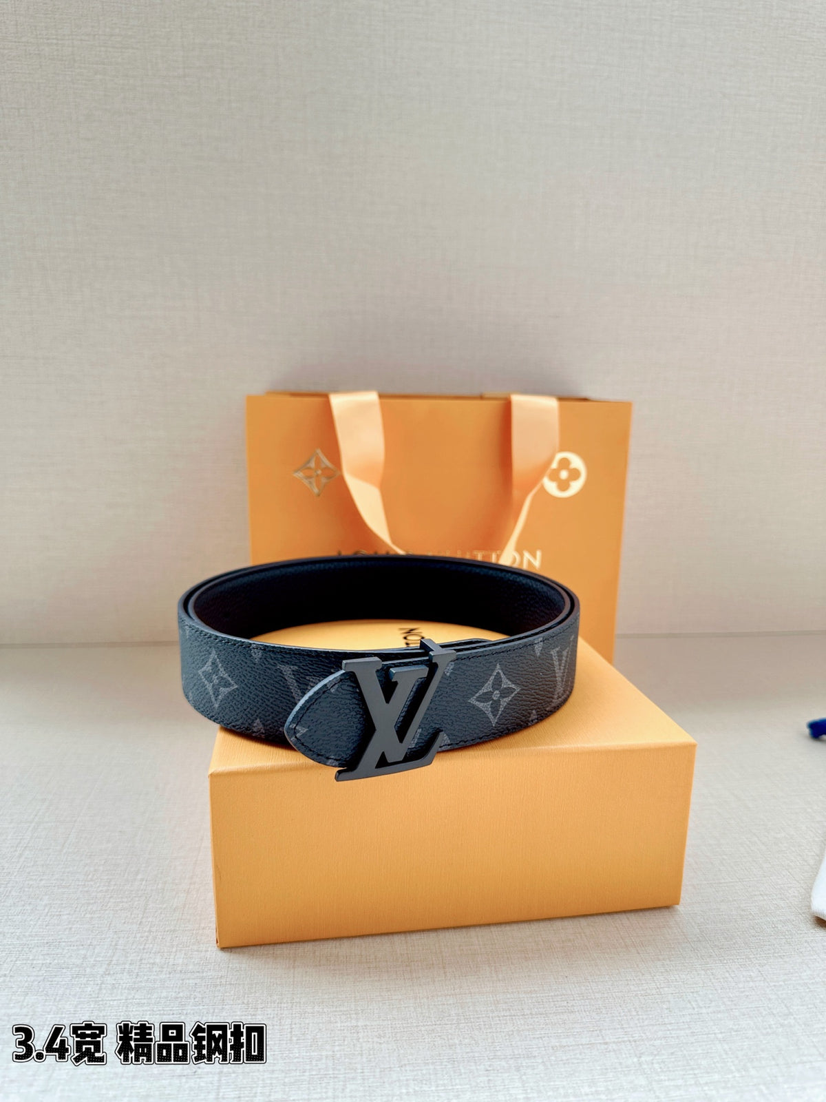 BE10 Real Leather Belt 3.4CM with packing