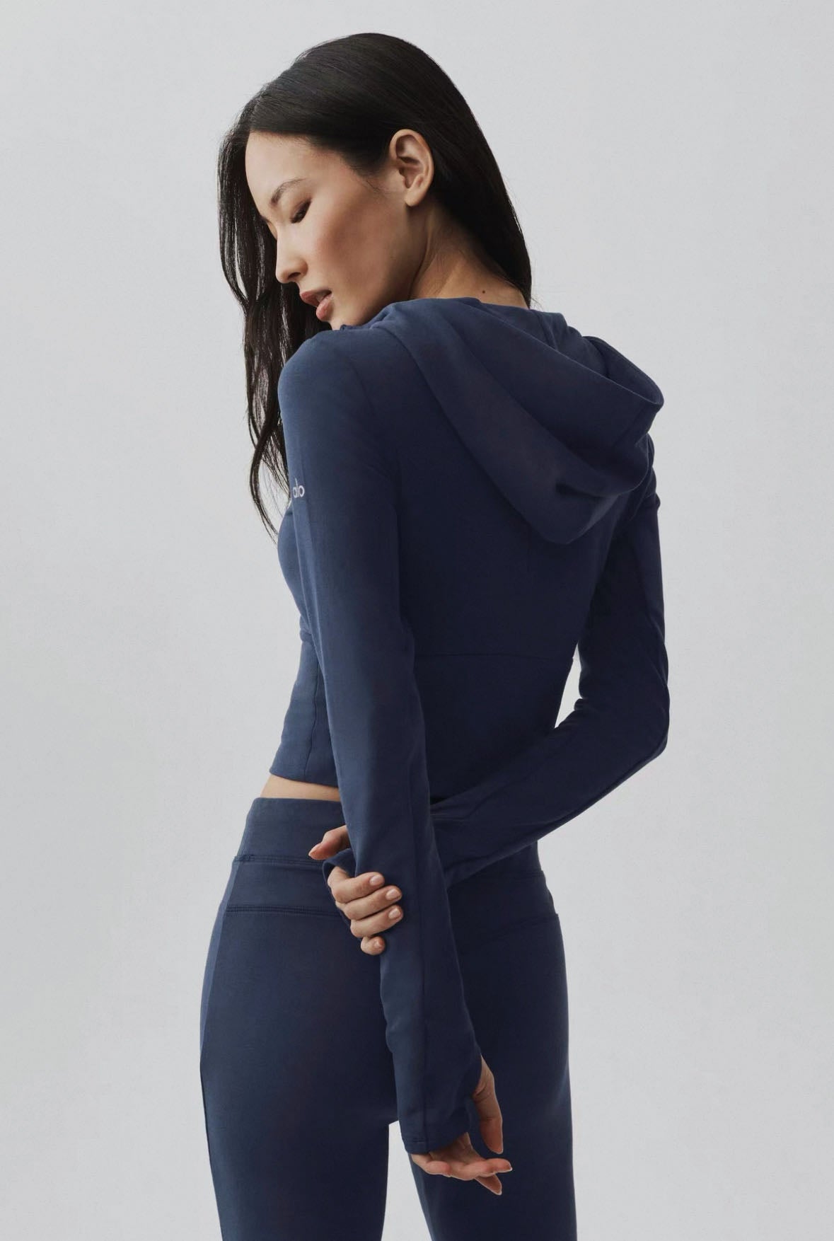 2636 Women Slim Fit Hooded Zip Yoga Set, Flared Pants Autumn Winter Casual Sports Activewear