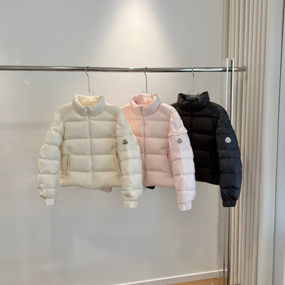 C4 Women Fashion Short‑Style Down Jacket, Casual Warm Winter Outerwear Puffer Coat for Daily Wear