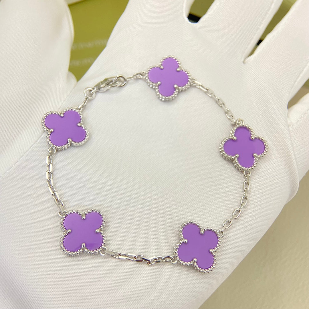 VAB6 Classic Four‑Leaf Clover Unisex Fashion Bracelet for Men and Women