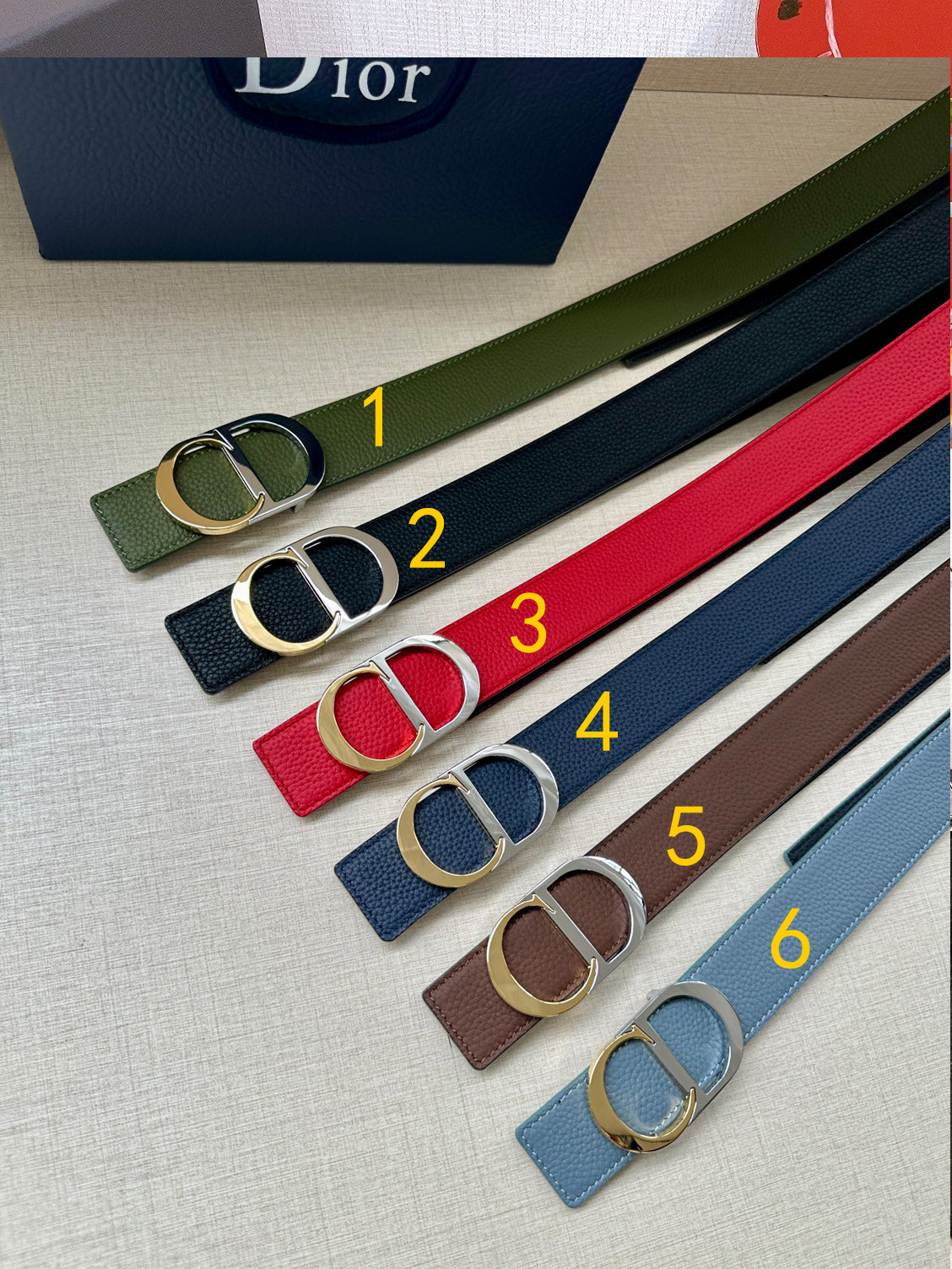 BE3 Men Real Leather Belt 3.5CM with packing