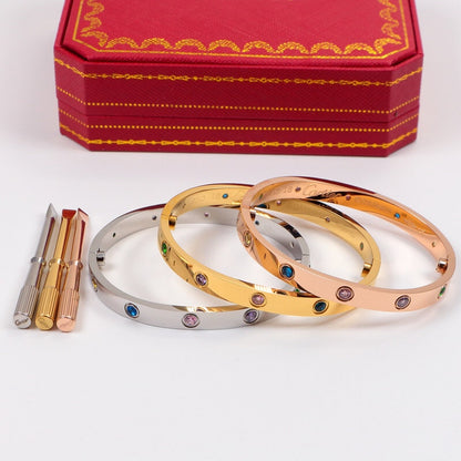 B37 Classic Bangle Bracelet with Screwdriver 316 Stainless Steel 18K Gold‑Plated Women and Men Jewelry