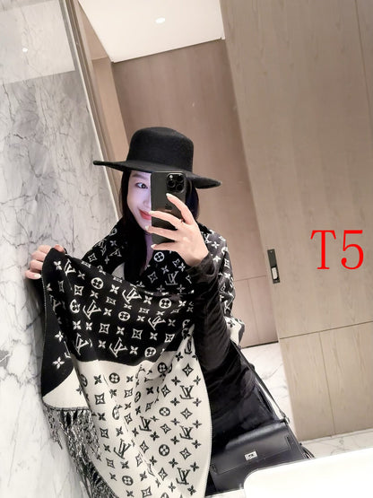 F47 Women Wool Blend Scarf Wrap 60x180cm