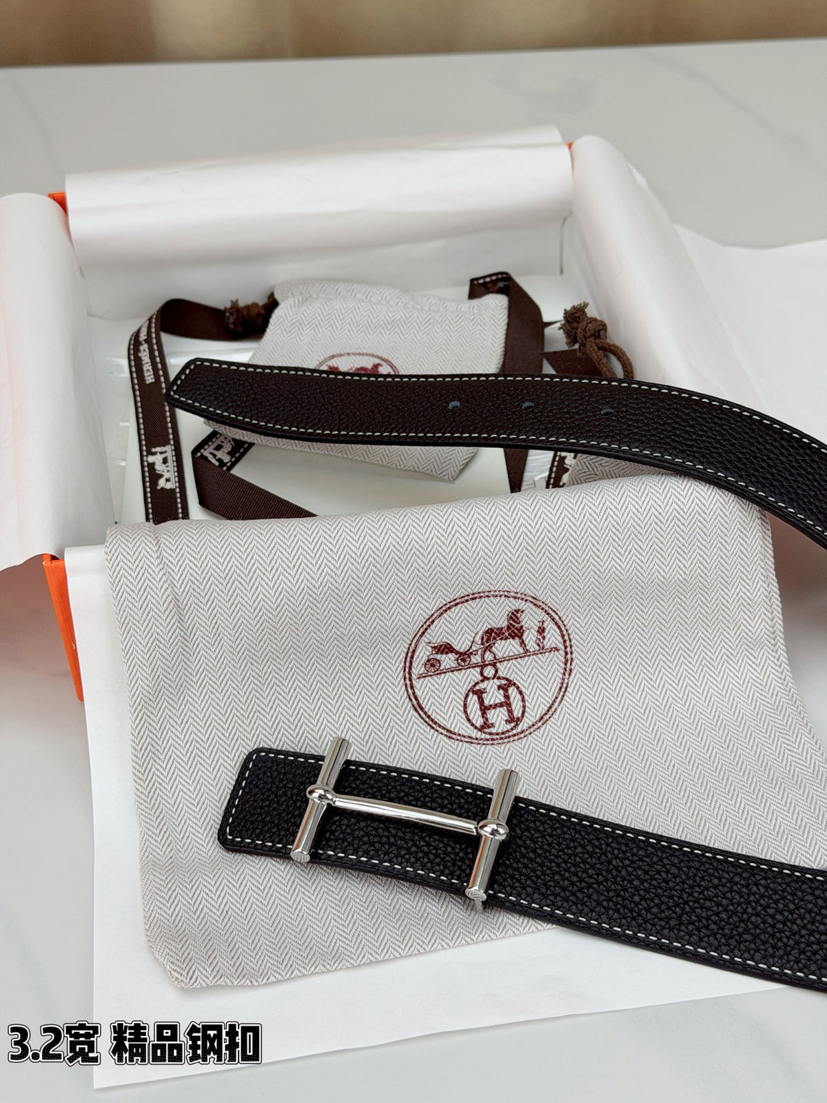 BE6 Real Leather Belt 3.2CM with packing