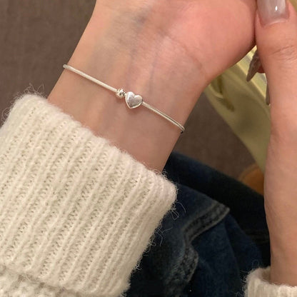 S925  silver heart bracelet simple high-quality jewelry