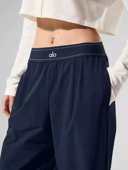 C2 Womens Flowy Woven Stretch Wide‑Leg Yoga Casual Long Pants