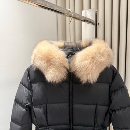C17 Women's Casual Long Hooded Down Jacket Winter Warm Coat