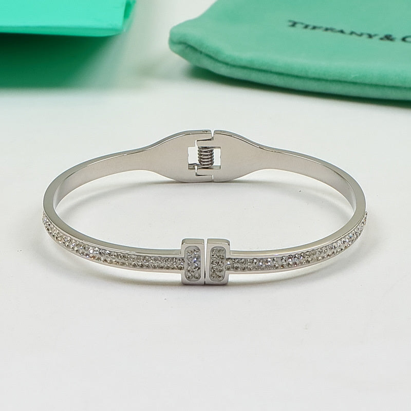 TB5 Classic Bangle Bracelet 316 Stainless Steel 18K Gold‑Plated Women Jewelry