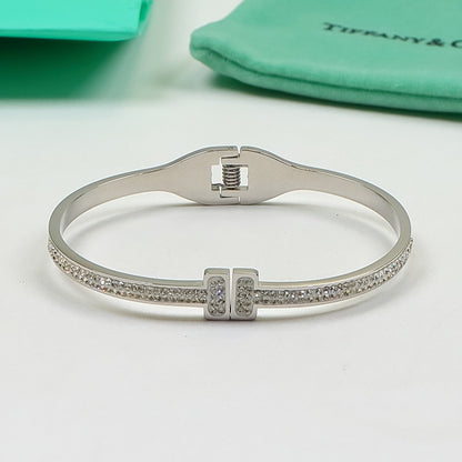 TB5 Classic Bangle Bracelet 316 Stainless Steel 18K Gold‑Plated Women Jewelry