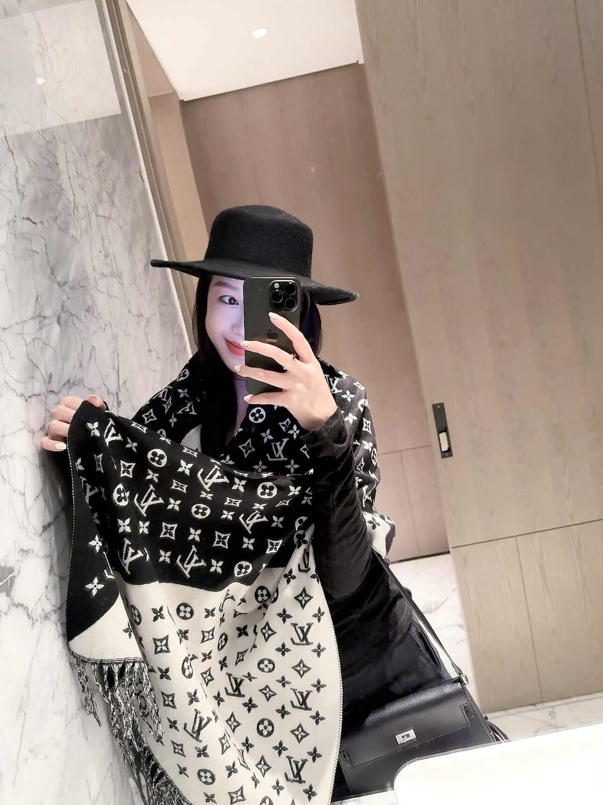 F47 Women Wool Blend Scarf Wrap 60x180cm