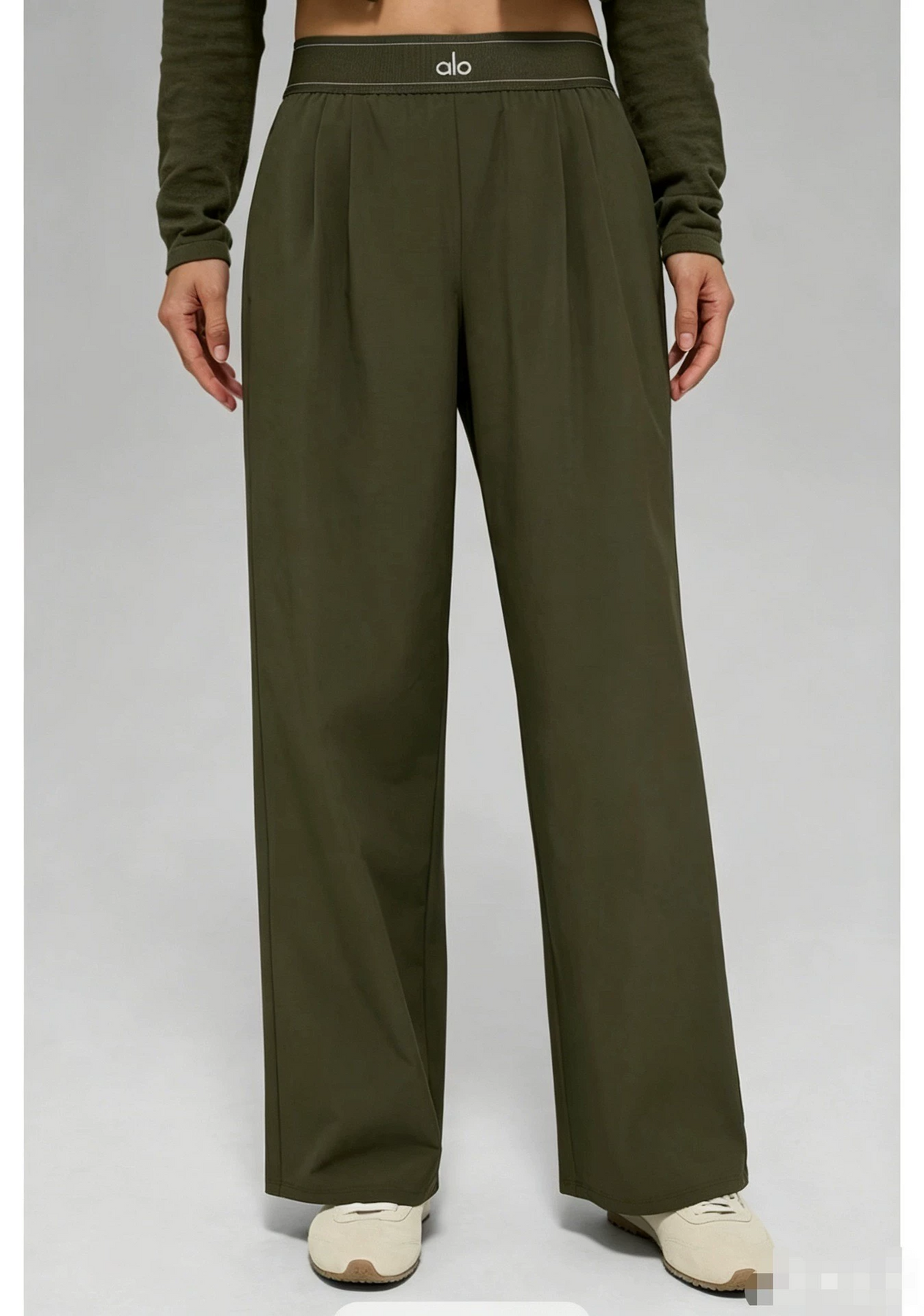 C2 Womens Flowy Woven Stretch Wide‑Leg Yoga Casual Long Pants