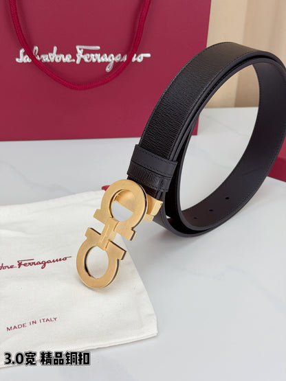 BE13 Real Leather Belt 3.4CM with packing