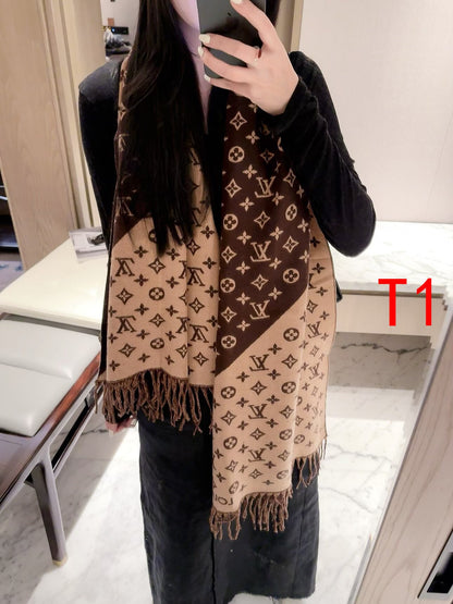 F47 Women Wool Blend Scarf Wrap 60x180cm