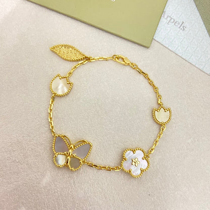 VAB3 New Arrival Classic Four‑Leaf Clover Unisex Bracelet Gold‑Plated Fashion Jewelry for Men & Women
