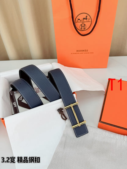 BE6 Real Leather Belt 3.2CM with packing
