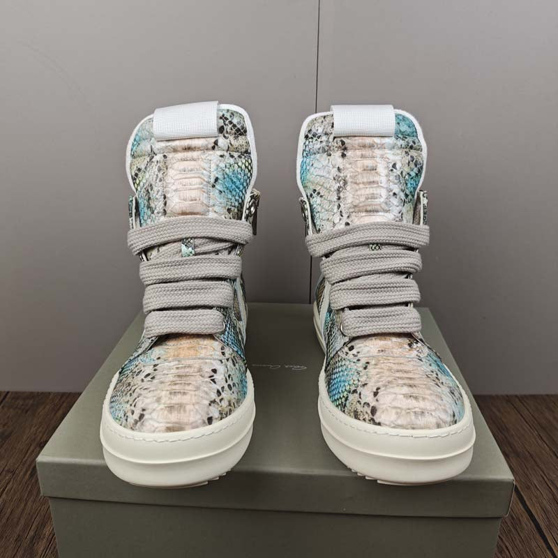 S25 Men's New Arrival Genuine Leather High-top Sneakers Thick Sole Height Increasing Fashion Ankle Boots