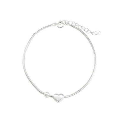 S925  silver heart bracelet simple high-quality jewelry