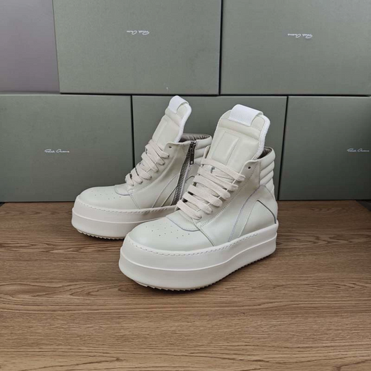 S40 High Top Genuine Leather Sneakers for Men Women Thick Platform Height Increasing Shoes New Streetwear Casual Shoes