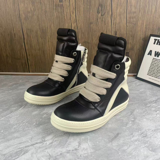 S41 High Top Genuine Leather Sneakers for Men Women Thick Platform Height Increasing Shoes New Streetwear Casual Shoes