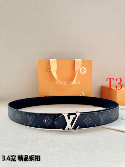BE10 Real Leather Belt 3.4CM with packing