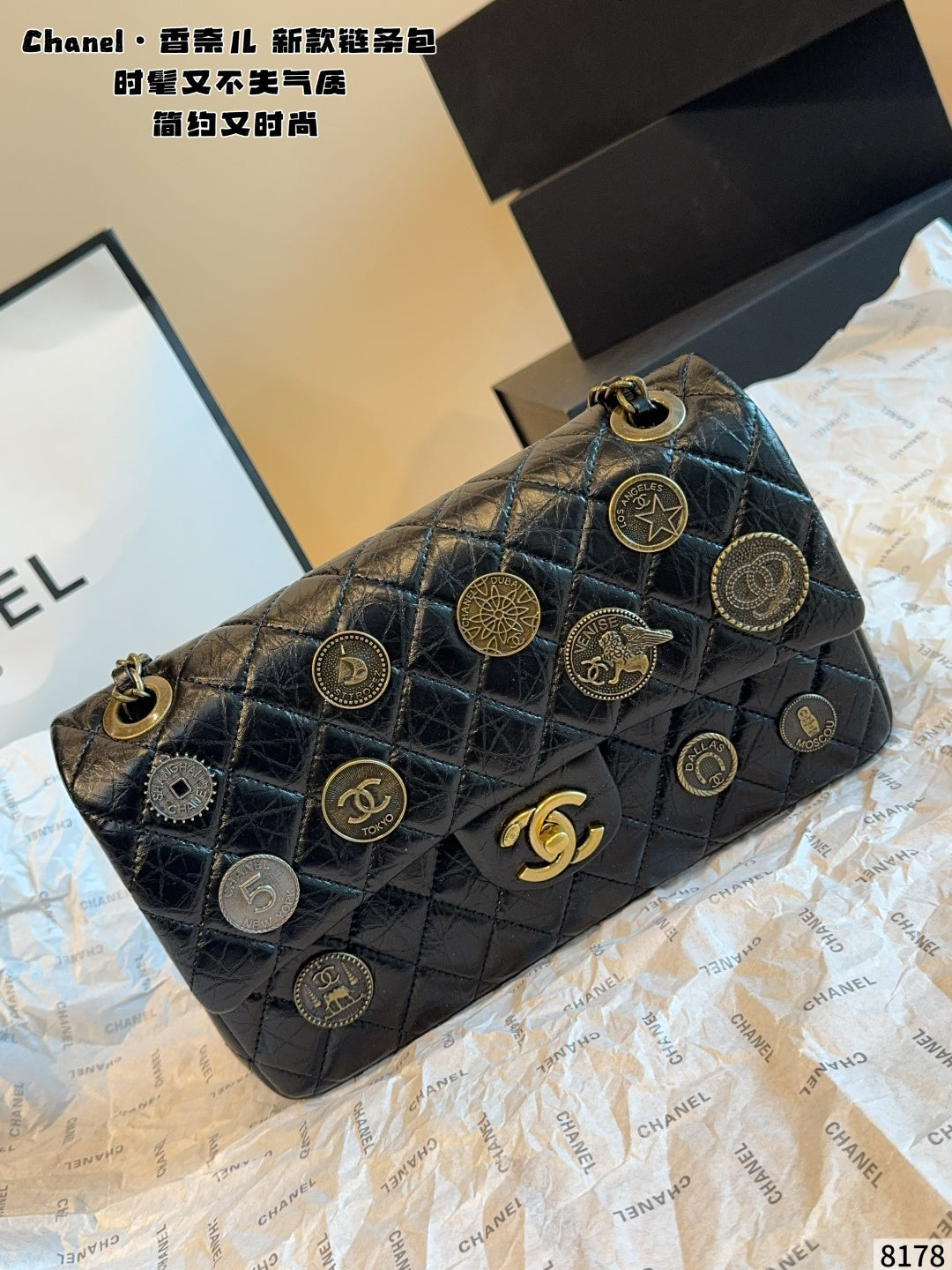 MN1 Fashion Genuine Leather Women's Bag with Box 25*6*16cm