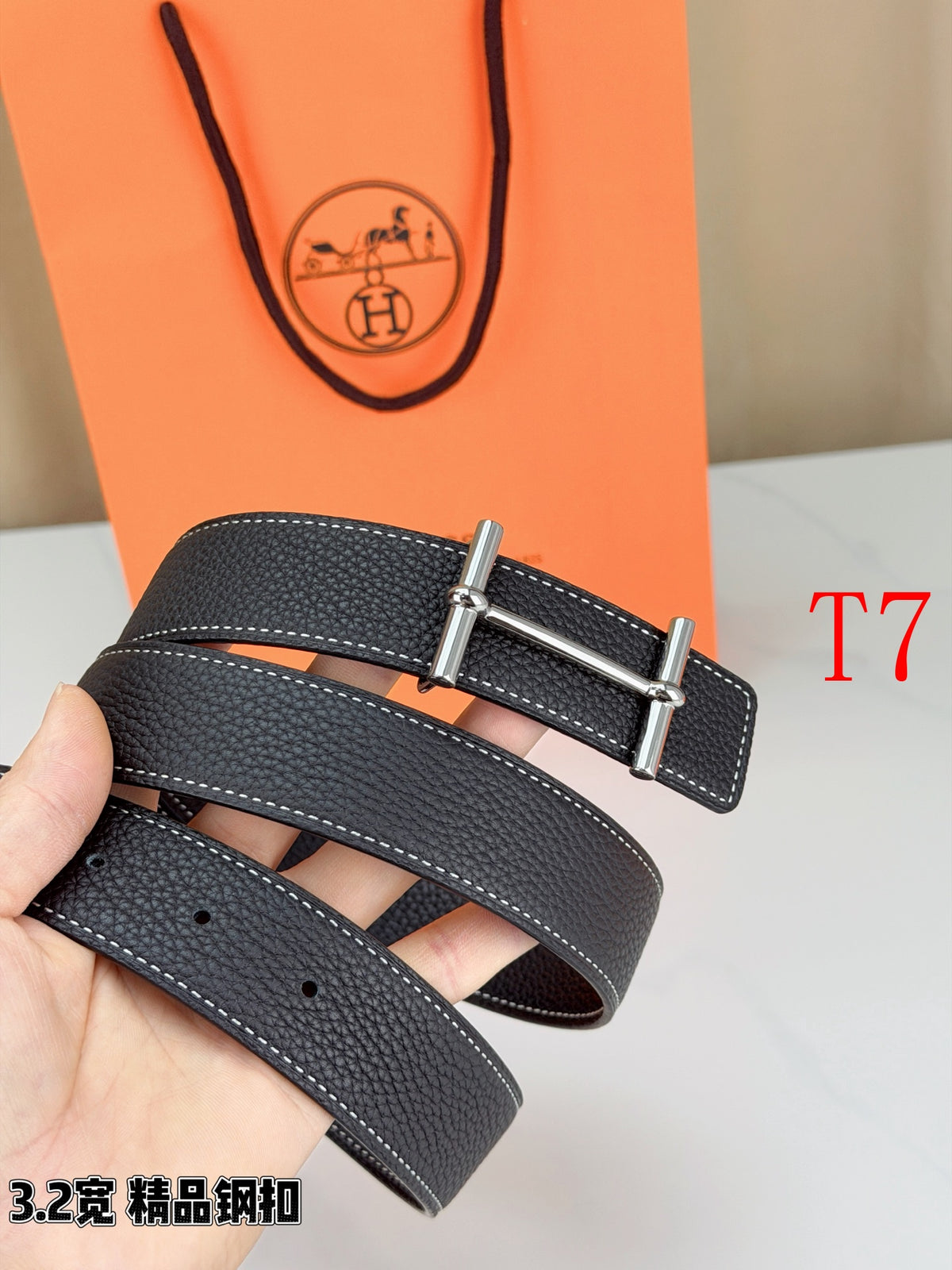 BE6 Real Leather Belt 3.2CM with packing