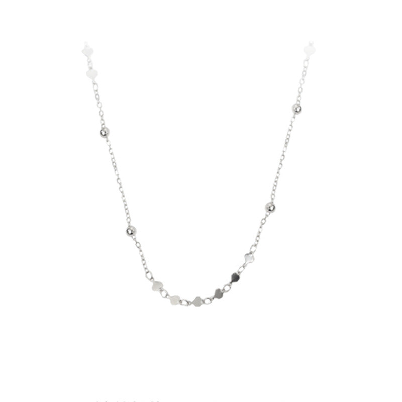 S925 sterling silver shiny collarbone chain women's short geometric necklace jewelry
