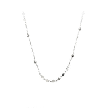 S925 sterling silver shiny collarbone chain women's short geometric necklace jewelry